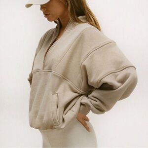 Cozy Beige Women's Pullover Sweatshirt